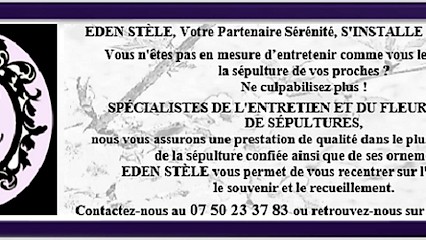 EDEN STÈLE, Pompes Funèbres à Sérignan